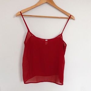 American Apparel Chiffon Red Tank